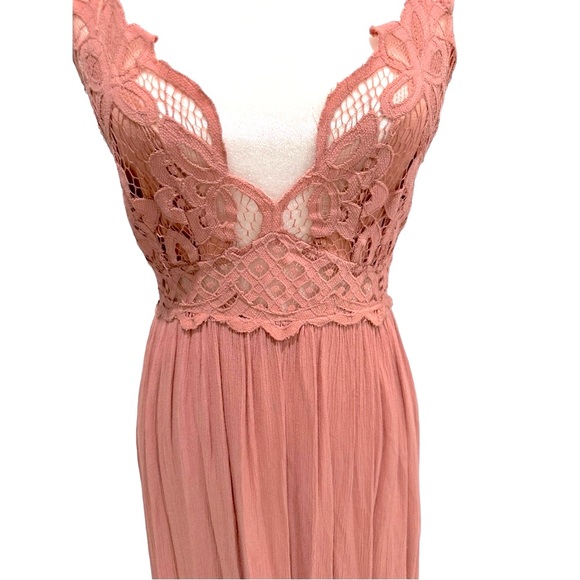 Free People Adella Maxi Slip Dress, Rose Pink - Picture 14 of 14